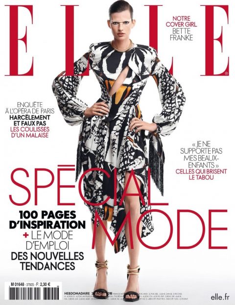 Bette Franke covers Elle France August 24th, 2018 by Sam Hendel ...