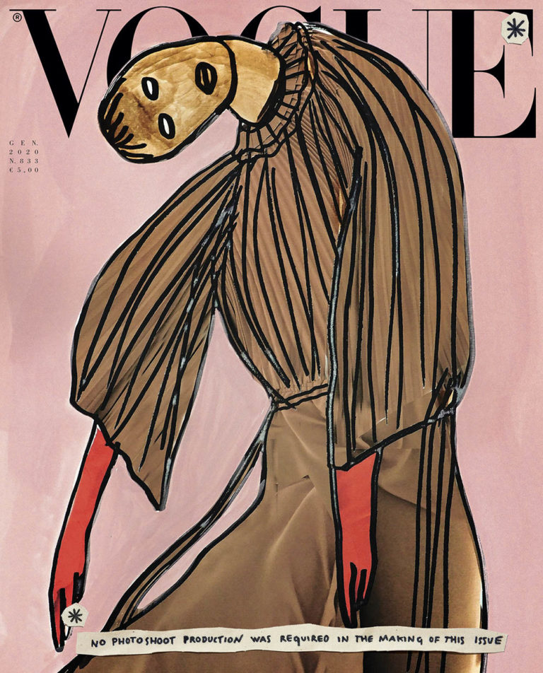 Illustrations For The First Time On Vogue Italia January 2020 Covers Fashionotography