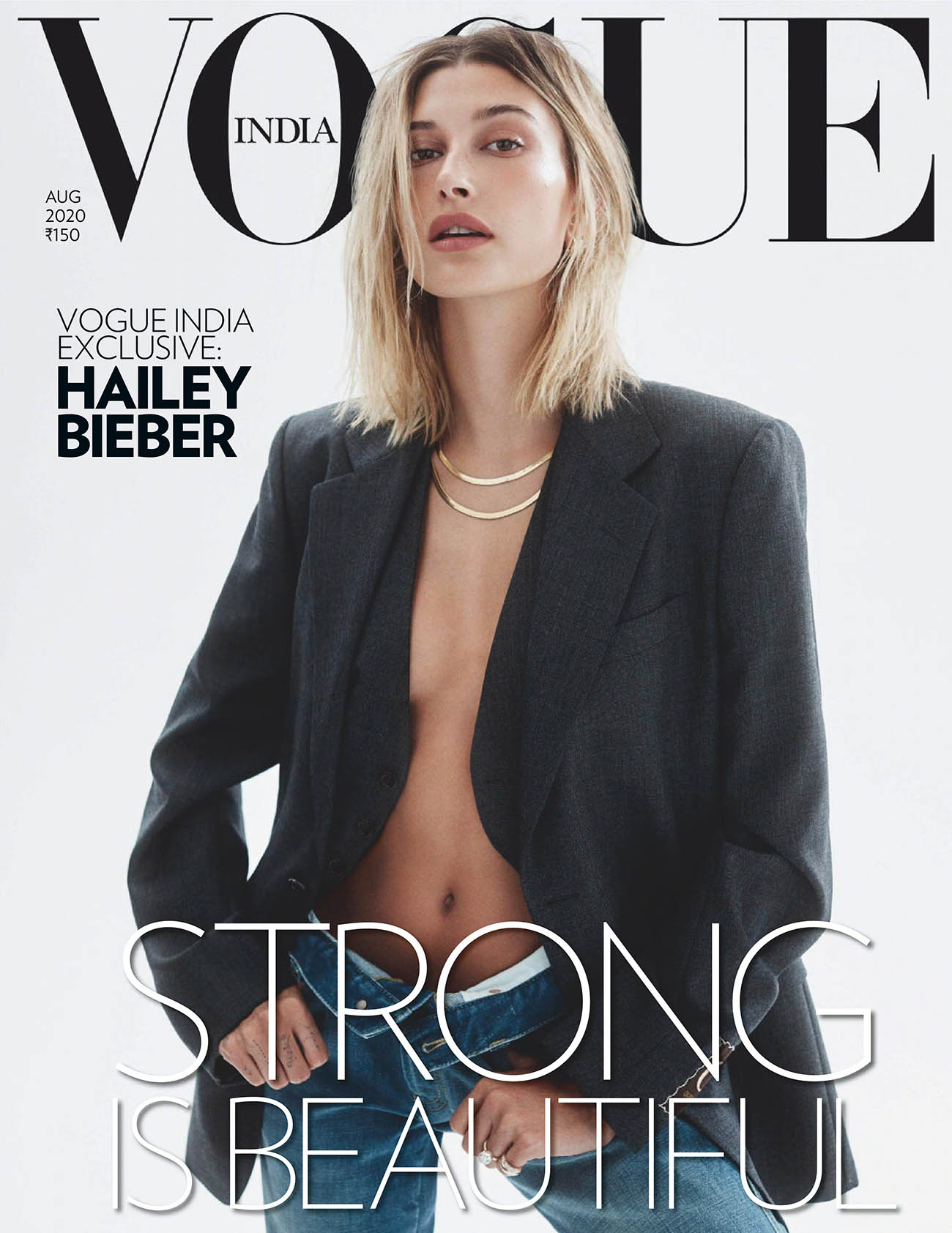 Hailey Bieber covers Vogue India August 2020 by Zoey Grossman -  fashionotography