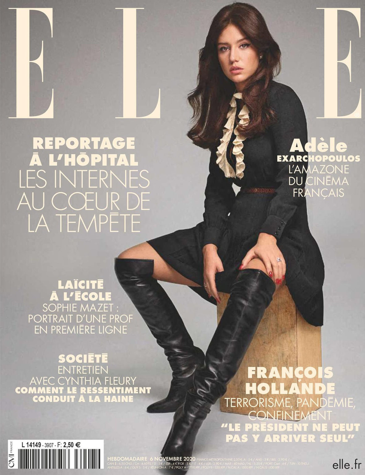 Adèle Exarchopoulos covers Elle France November 6th, 2020 by Nico