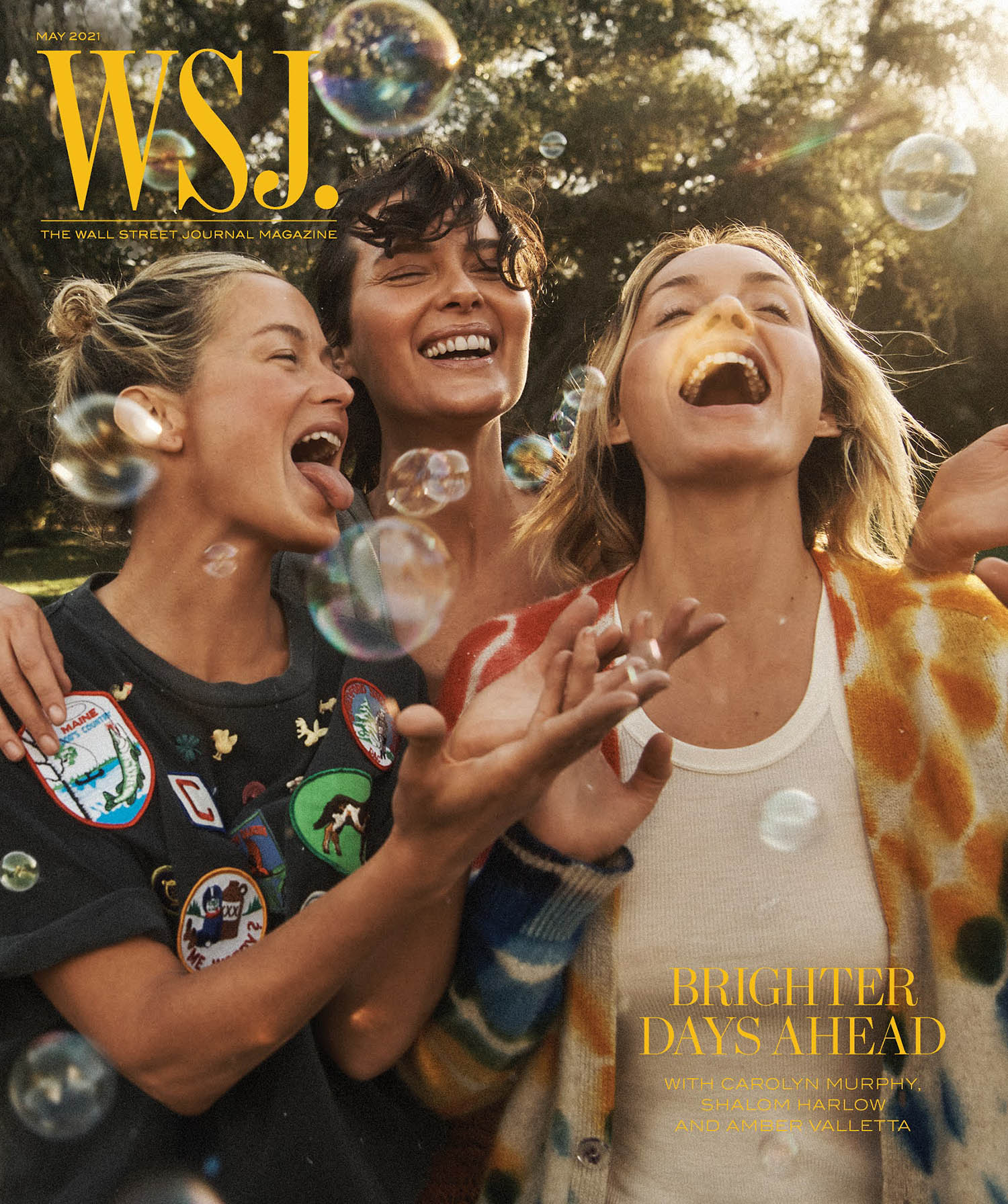 Amber Valletta, Shalom Harlow and Carolyn Murphy cover WSJ. Magazine May 2021 by Lachlan Bailey