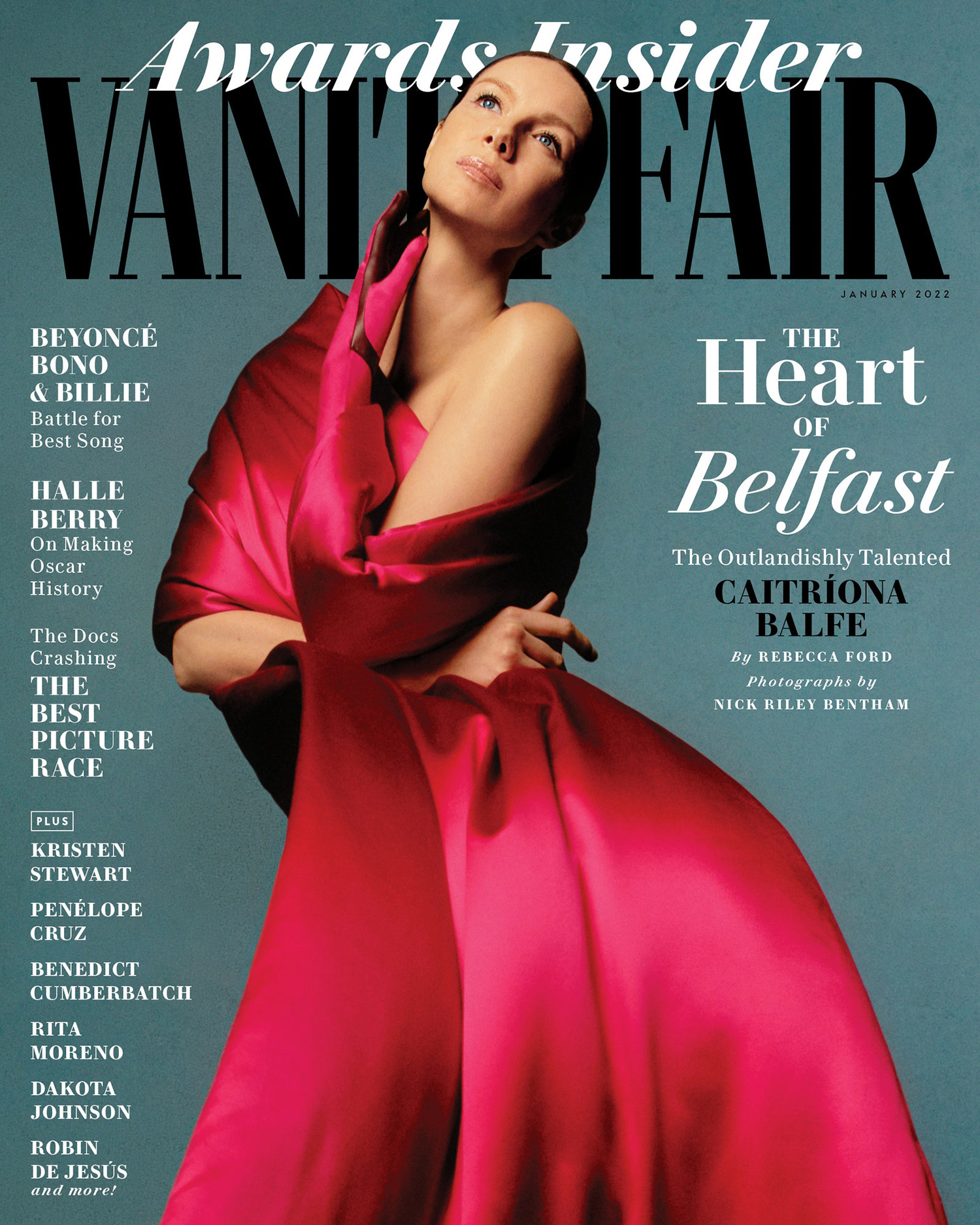 Caitriona Balfe in Marc Jacobs on Vanity Fair January 2022 cover by