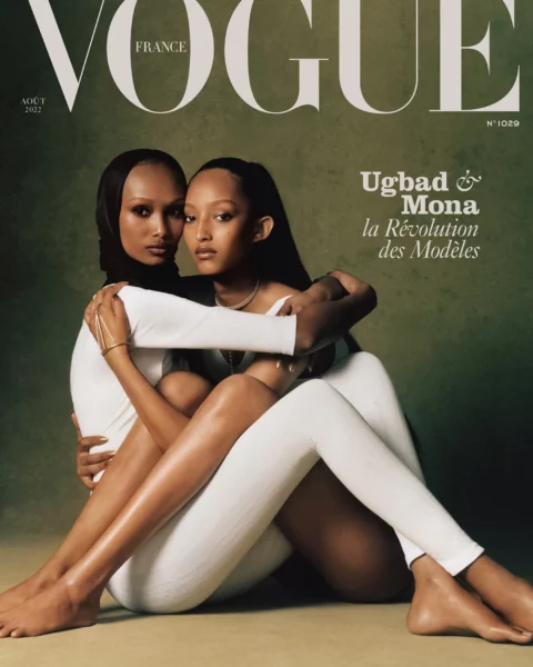 Ugbad Abdi and Mona Tougaard cover Vogue France August 2022 by Luis Alberto Rodriguez