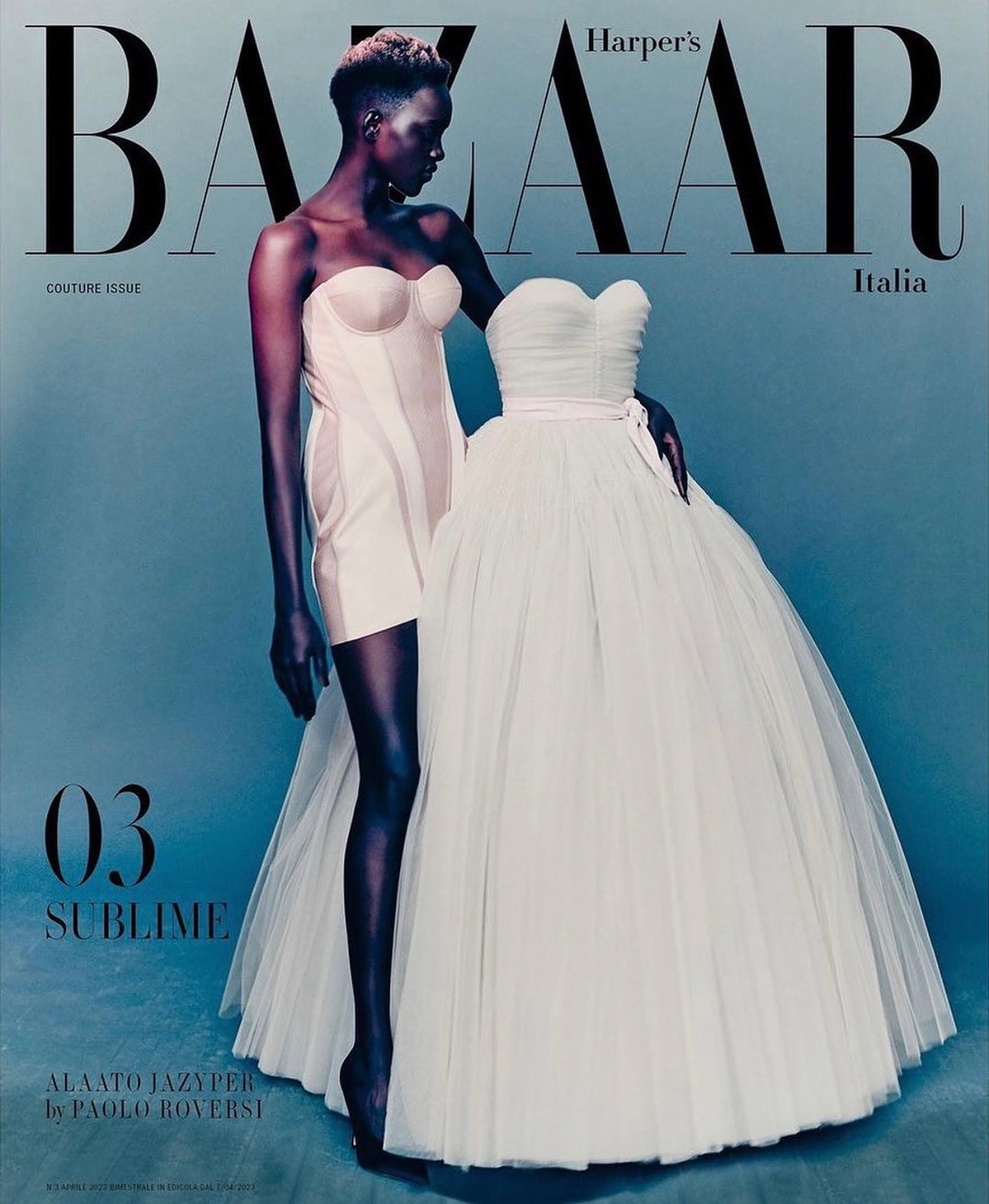 Alaato Jazyper Michael covers Harper's Bazaar Italia April/May 2023 by  Paolo Roversi - fashionotography