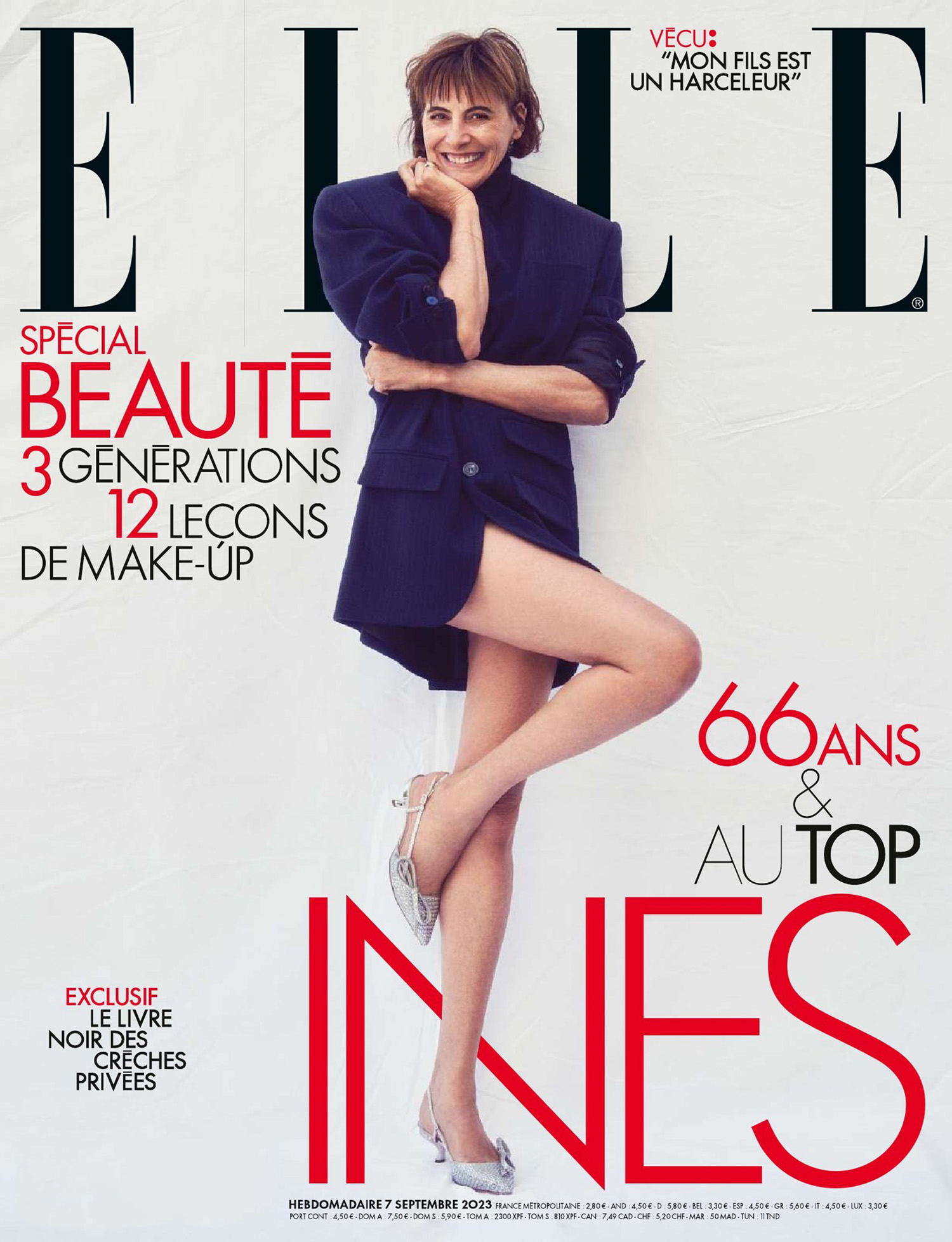 Inès de la Fressange covers Elle France September 7th, 2023 by