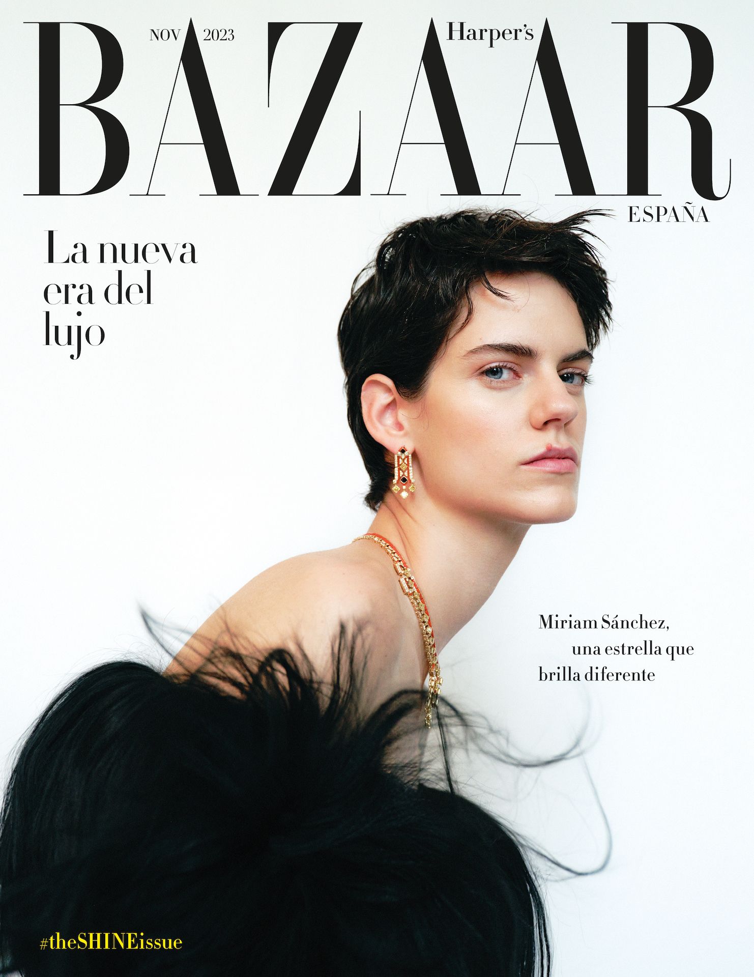 Miriam Sanchez covers Harper’s Bazaar Spain November 2023 by Javier Biosca