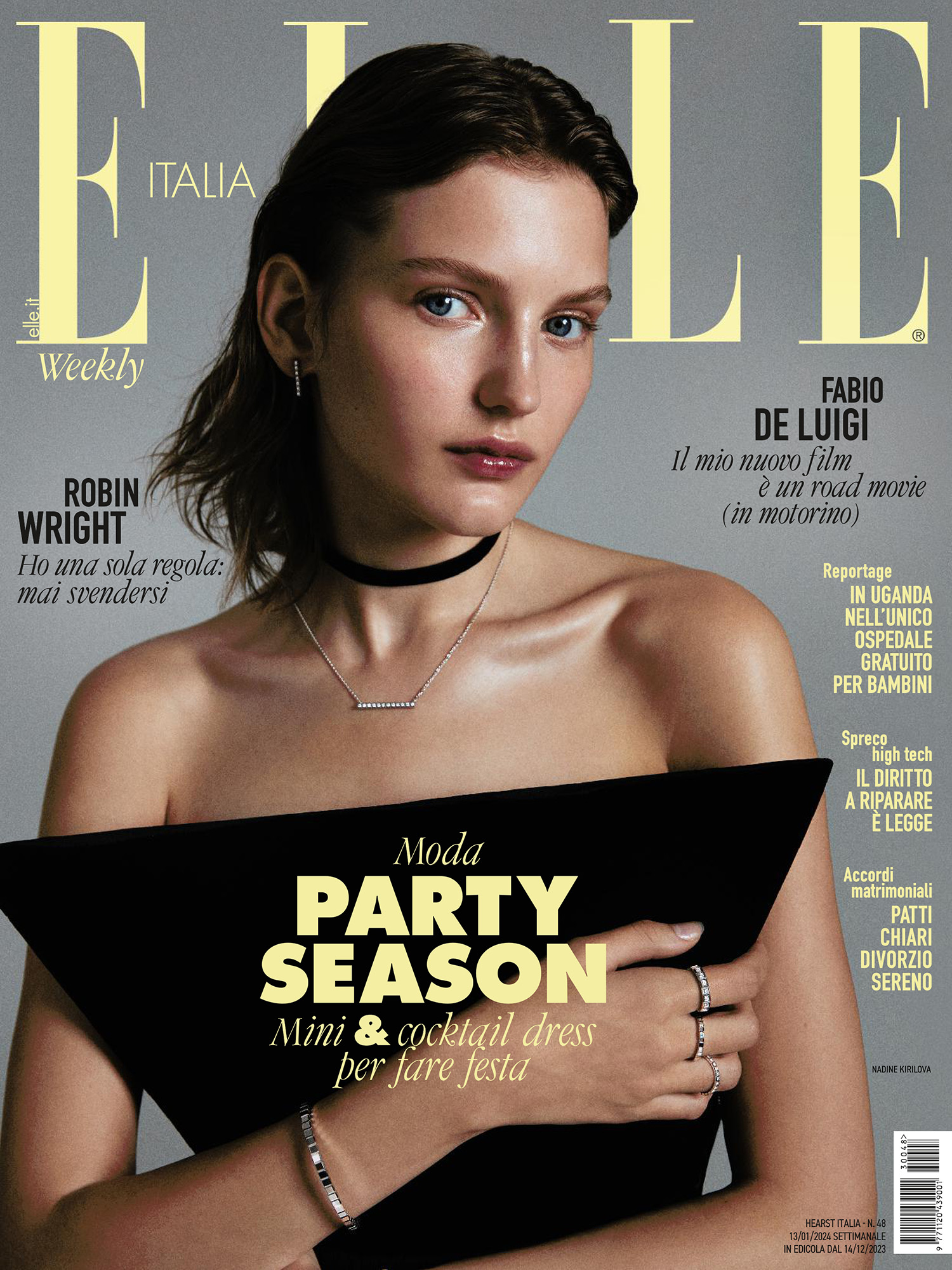 Nadine Kirilova in Louis Vuitton on Elle Italia December 14th, 2023 cover  by Adriano Russo - fashionotography