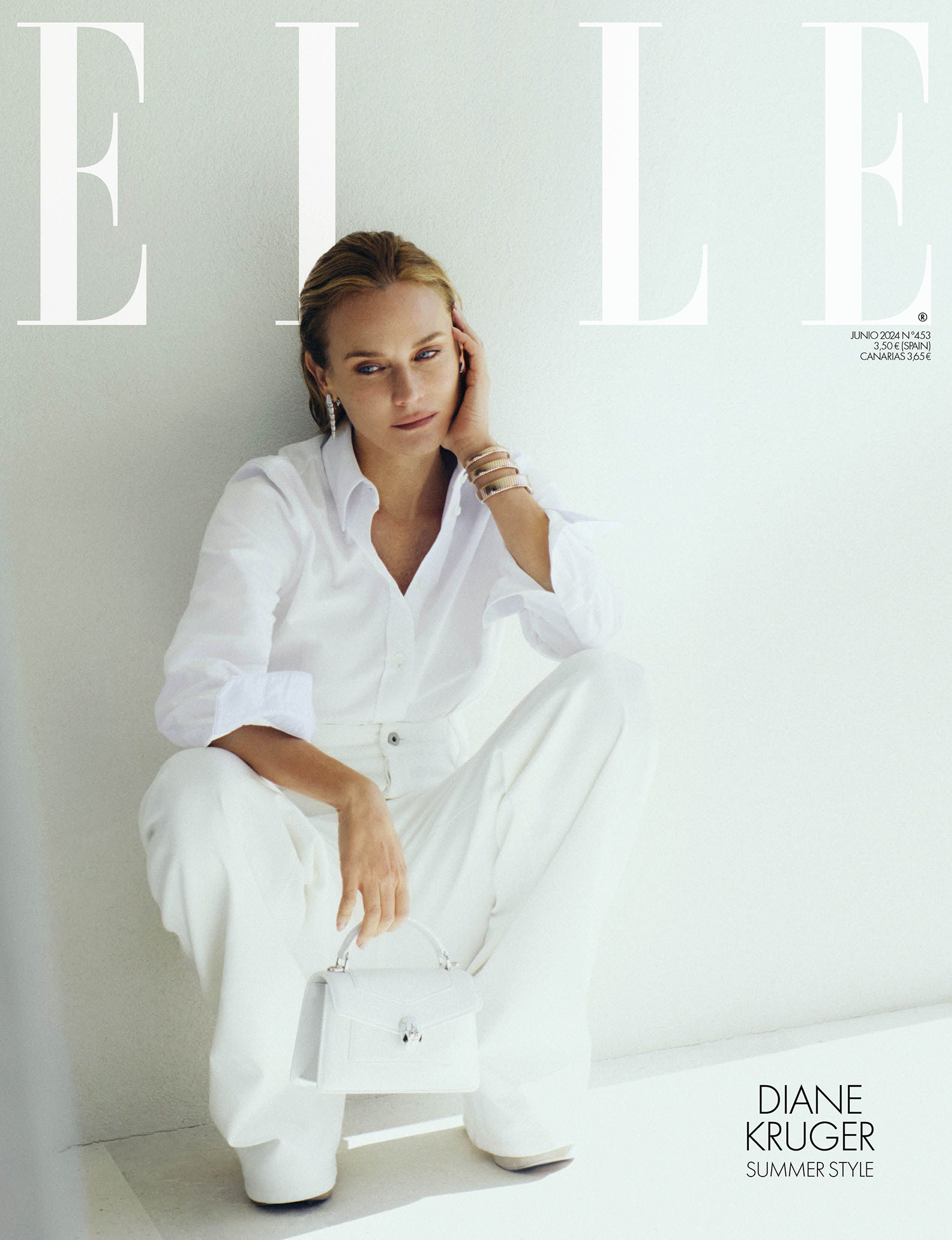 Diane Kruger covers Elle Spain June 2024 by Xavi Gordo