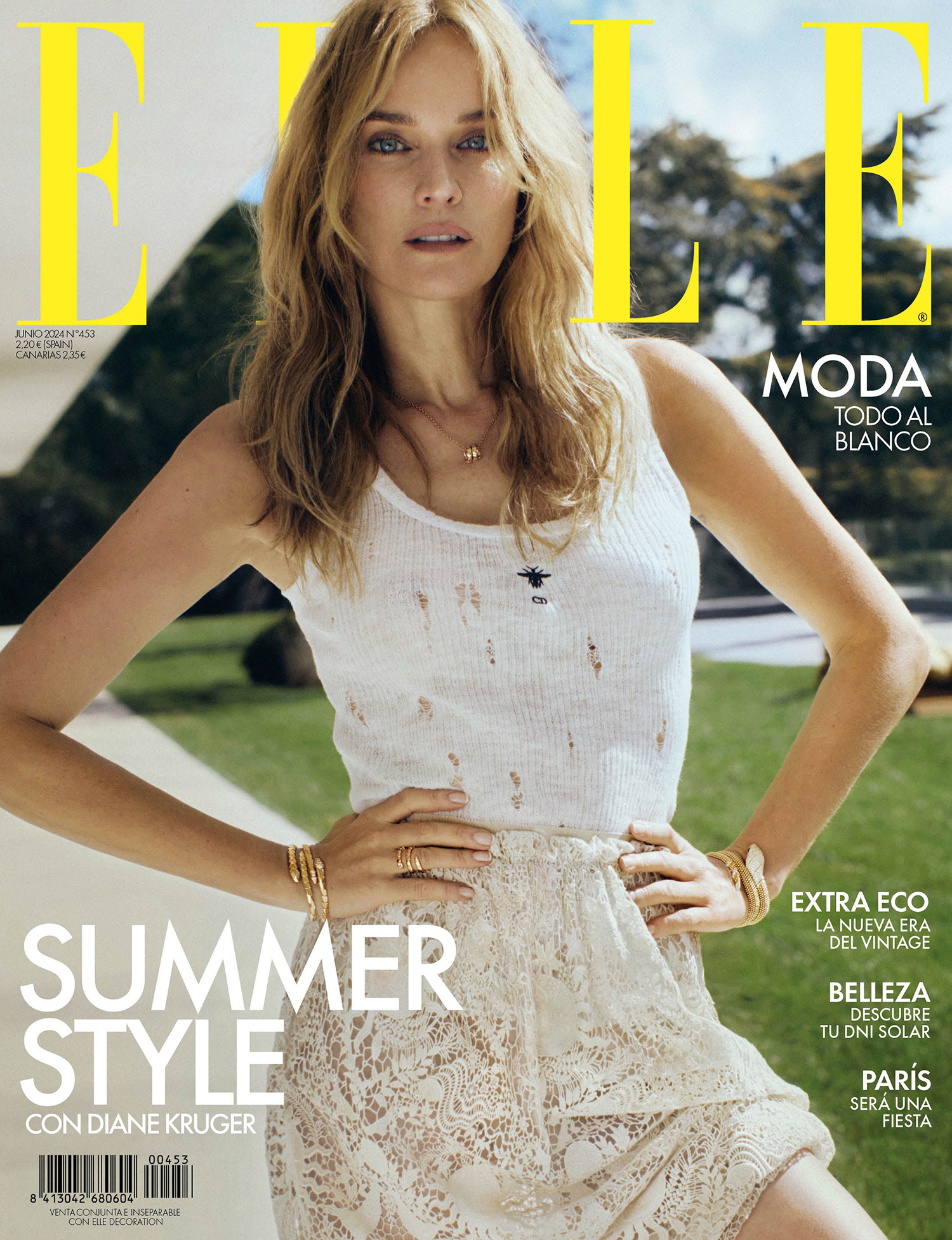 Diane Kruger covers Elle Spain June 2024 by Xavi Gordo