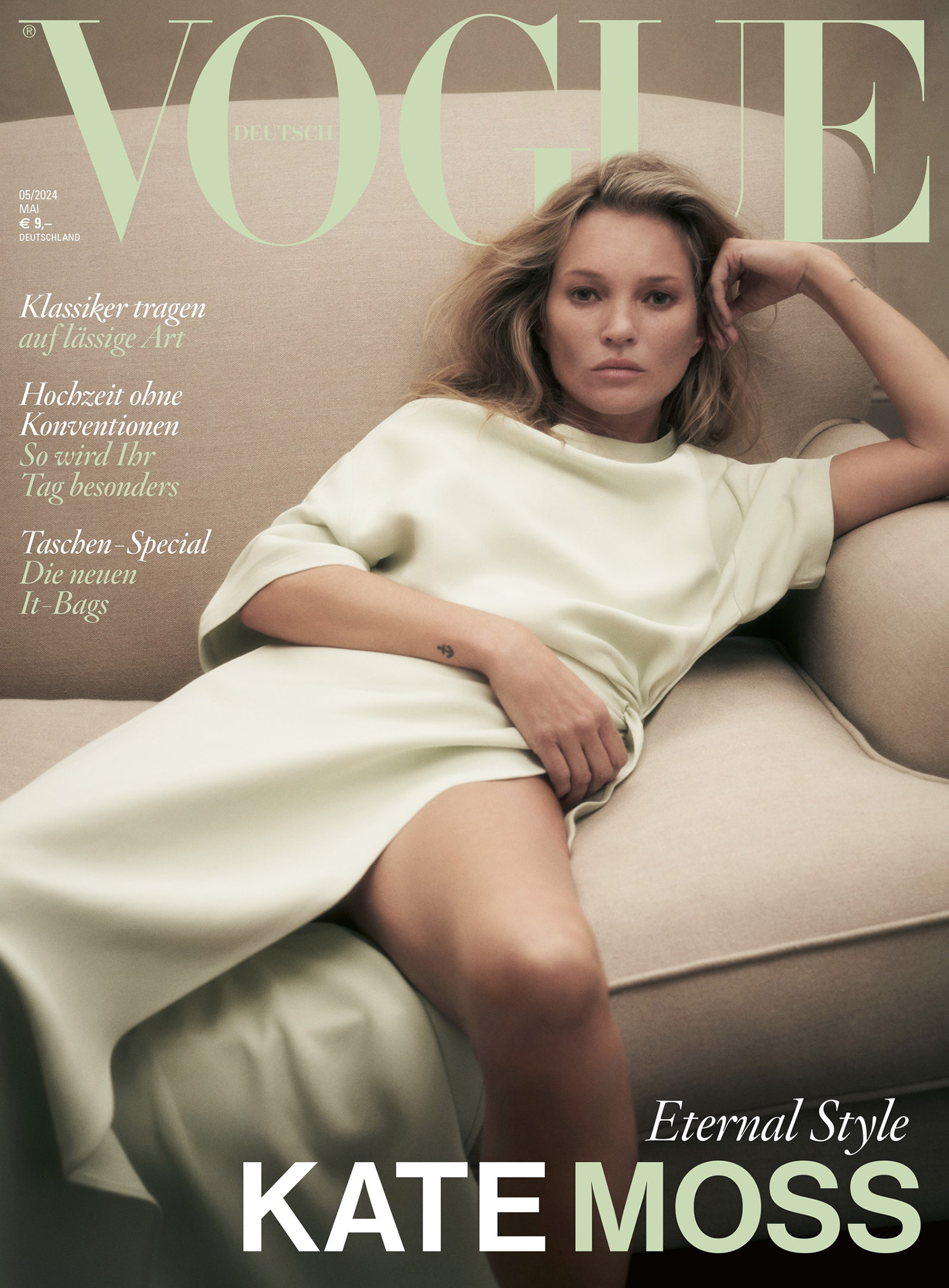 Kate Moss covers Vogue Germany, Vogue Taiwan May 2024 and Vogue Japan June 2024 by Nikolai von Bismarck