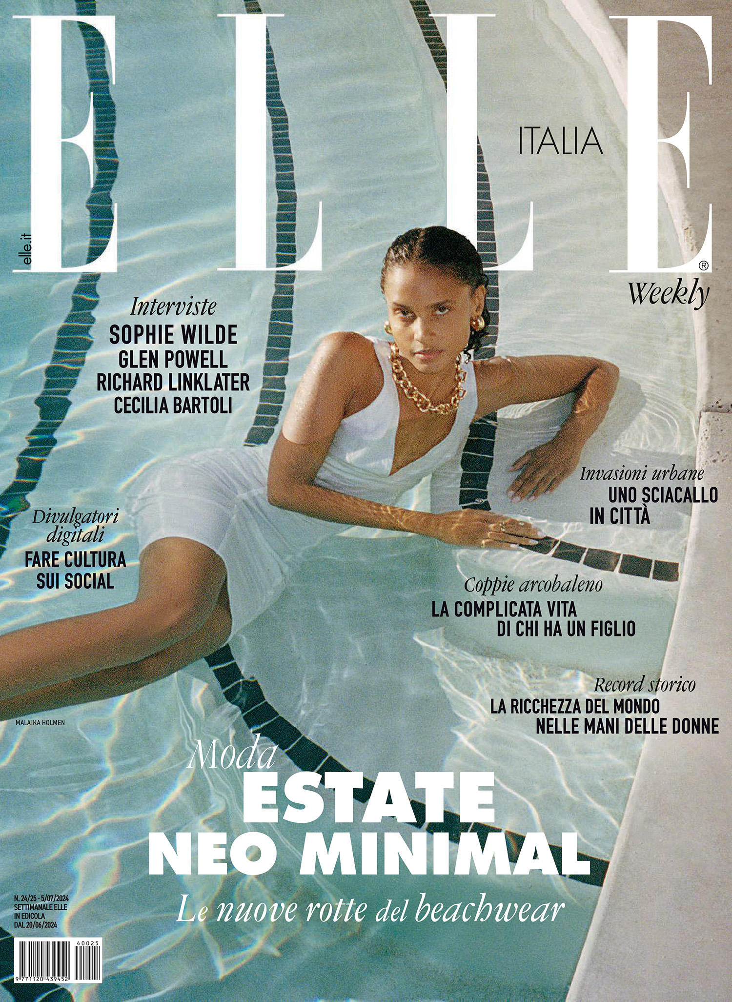 Malaika Holmen covers Elle Italia June 20th, 2024 by Riccardo Vimercati