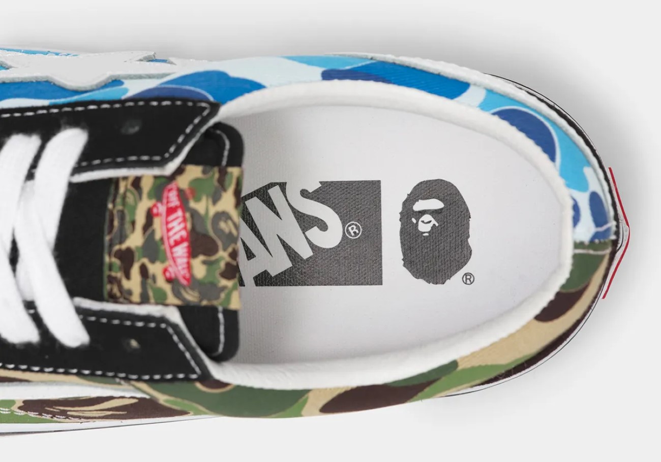 BAPE® and Vans drop Sk8-Mid & Old Skool with signature camouflage print