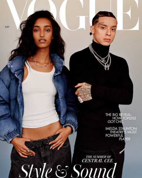 Central Cee and Mona Tougaard cover British Vogue July 2024 by Alasdair McLellan