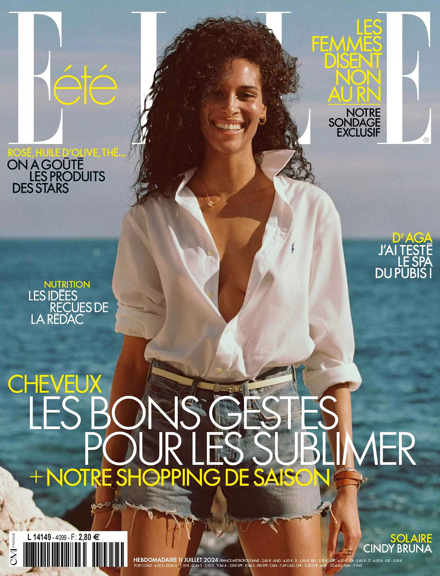 Cindy Bruna covers Elle France July 11th, 2024 by Cameron Hammond