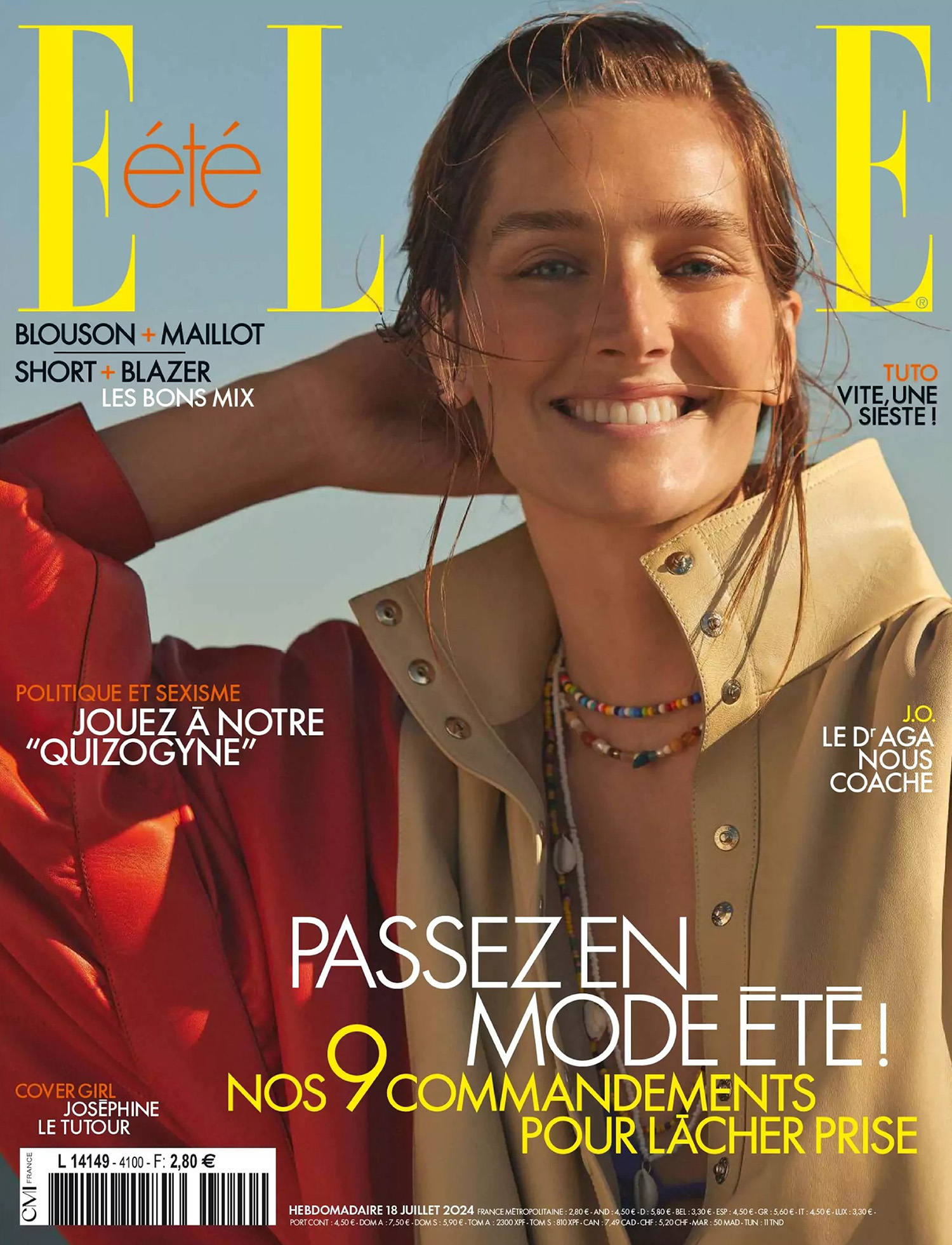 Joséphine Le Tutour covers Elle France July 18th, 2024 by Marie Schmidt