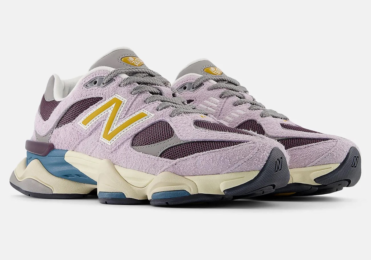 New Balance 9060 arrives in hairy suede and "Lavender/Burgundy" colorway