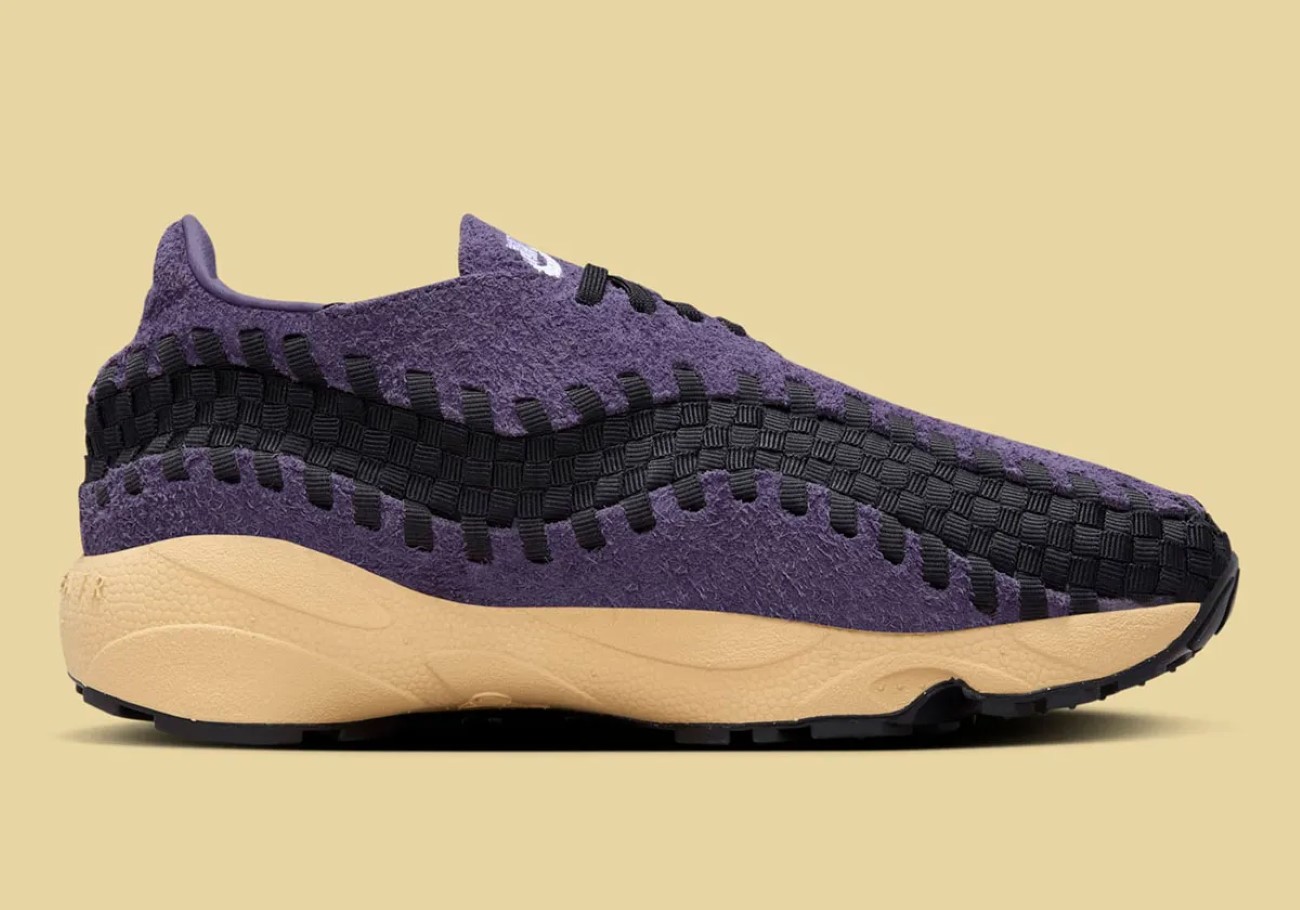 Nike Air Footscape Woven "Dark Raisin" returns with hairy suede and vintage midsole