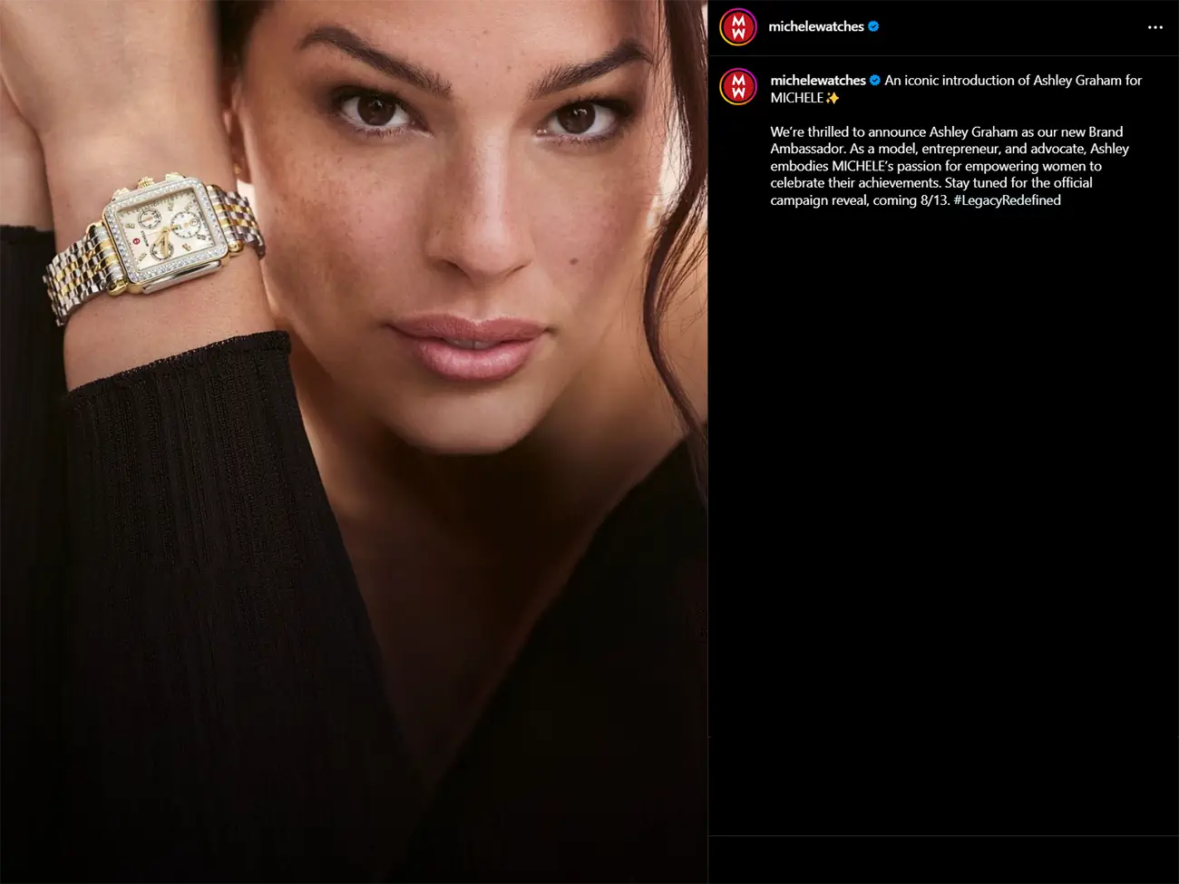 Ashley Graham joins Michele Watches as brand ambassador