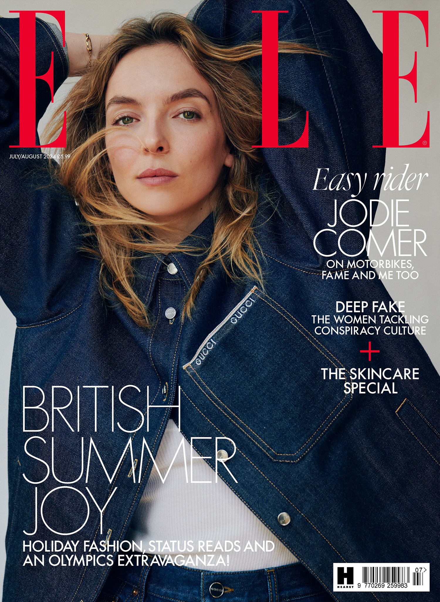 Jodie Comer covers Elle UK July/August 2024 by Cass Bird