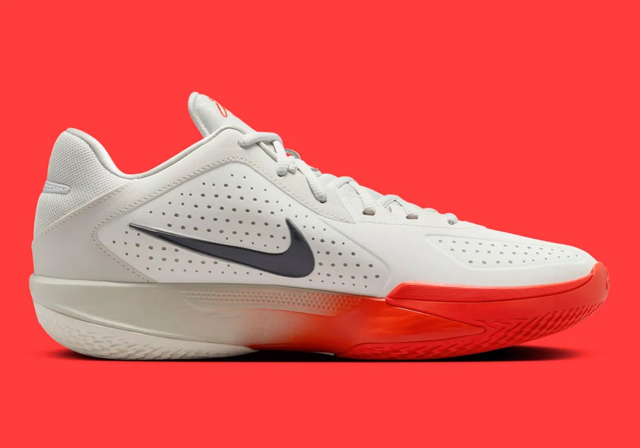 Nike Zoom GT Cut Cross drops in ‘’Light Grey/Bright Crimson’’ colorway