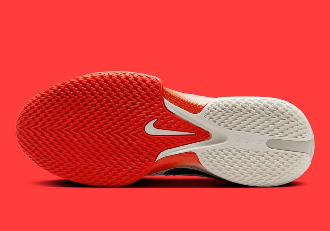 Nike Zoom GT Cut Cross drops in ‘’Light Grey/Bright Crimson’’ colorway