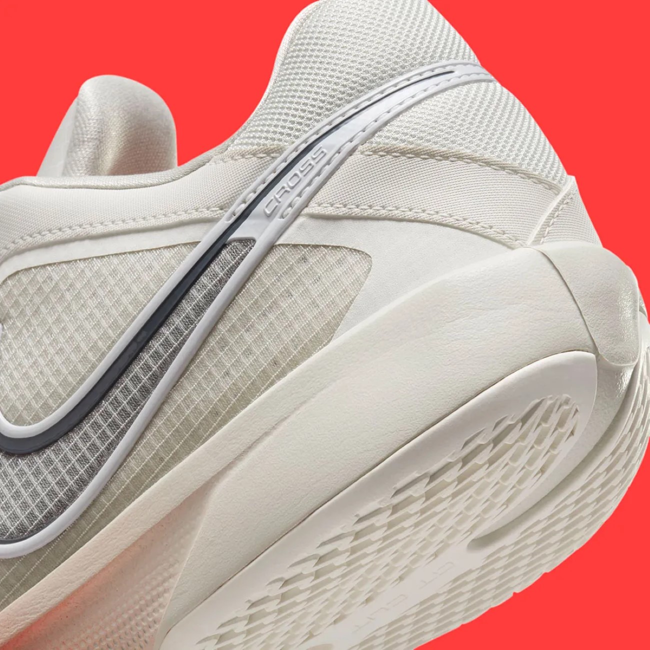 Nike Zoom GT Cut Cross drops in ‘’Light Grey/Bright Crimson’’ colorway