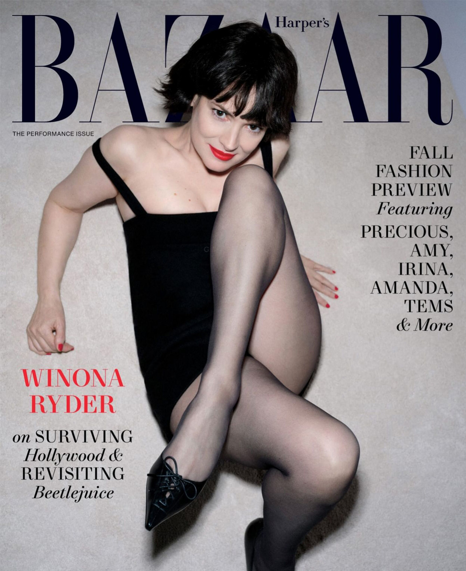 Winona Ryder covers Harper's Bazaar US August 2024 by Liv Liberg