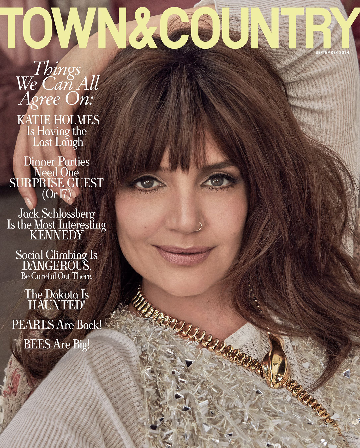 Katie Holmes covers Town & Country September 2024 by Ruven Afanador