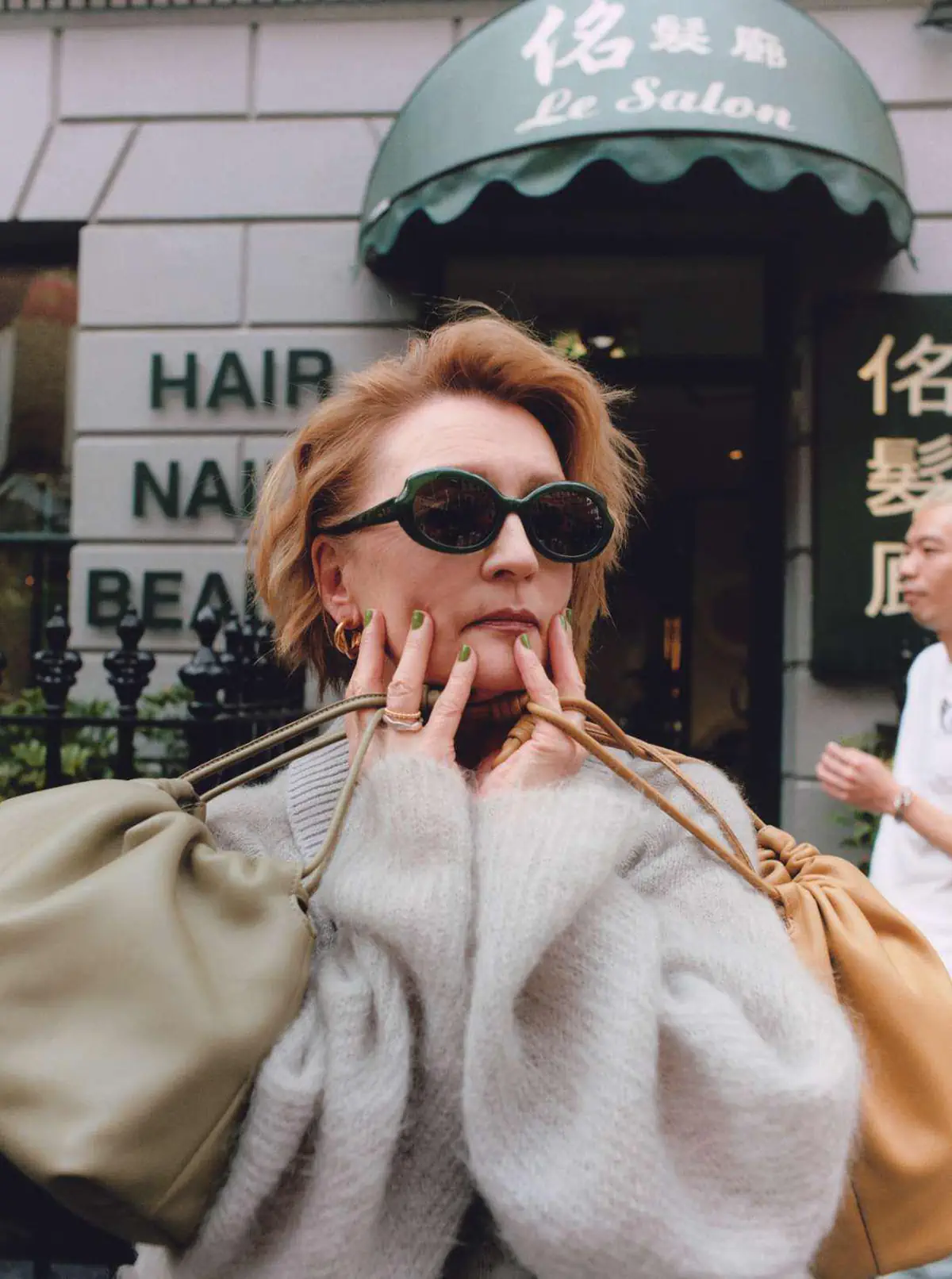 Lesley Manville in Loewe on The Sunday Times Style September 8th, 2024 by Charlotte Hadden