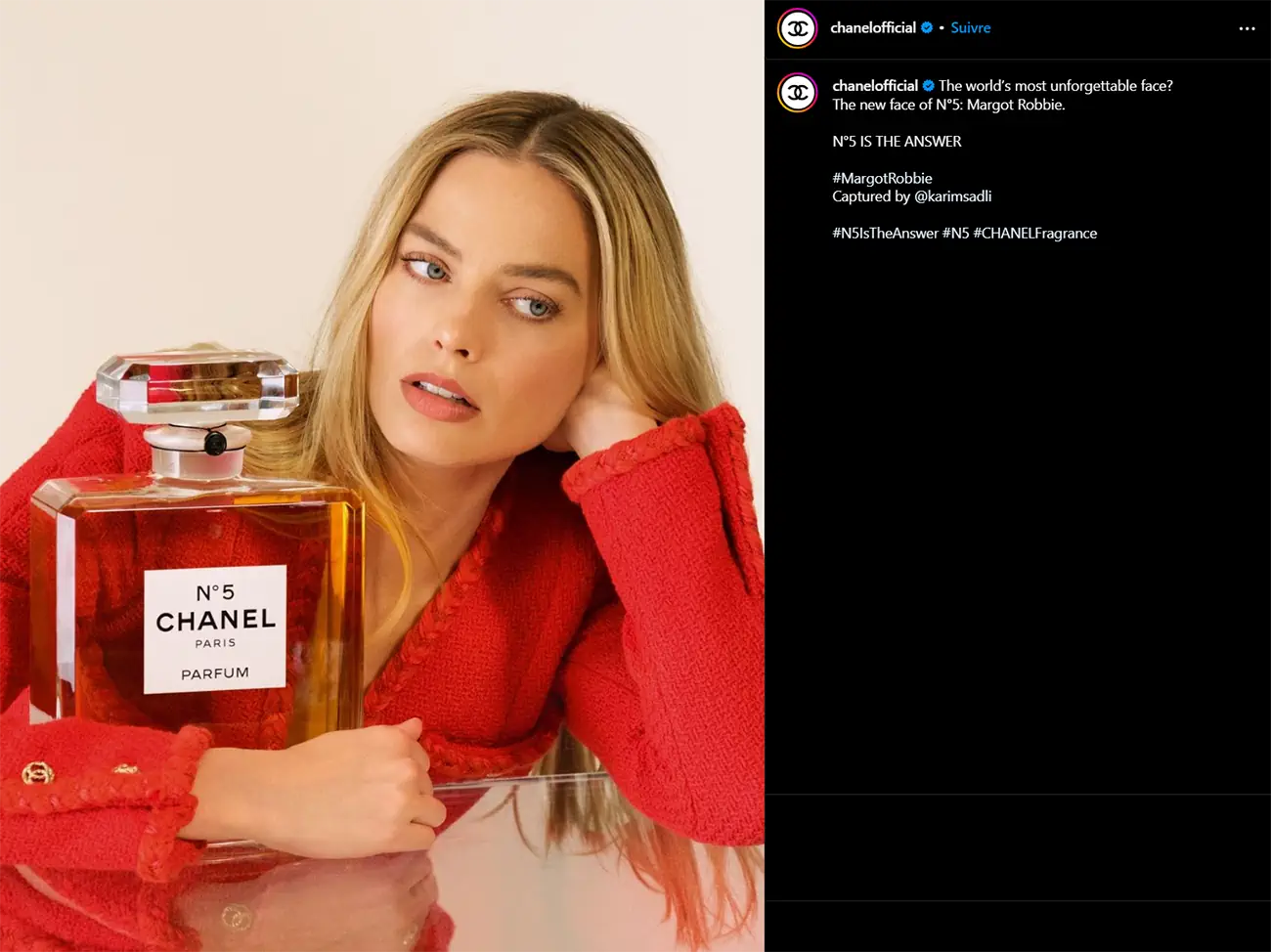 New face of Chanel N°5: Margot Robbie