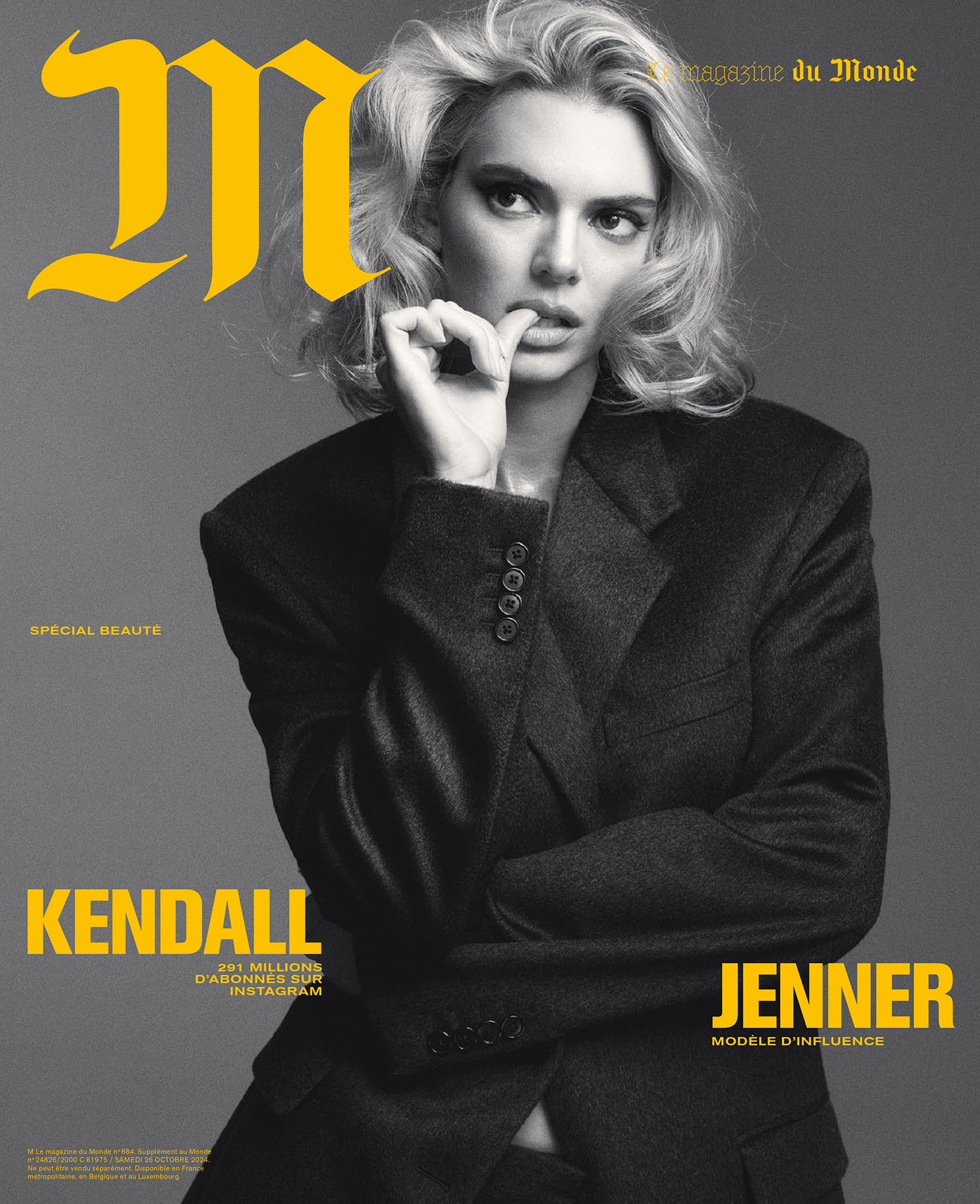 Kendall Jenner covers M Le magazine du Monde October 26th, 2024 by Oliver Hadlee Pearch