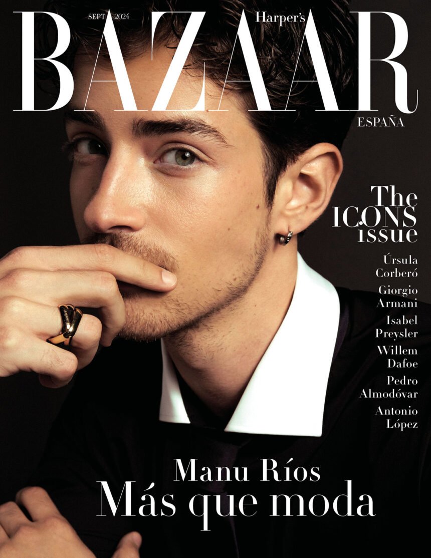 Manu Ríos covers Harper’s Bazaar Spain September 2024 by Juankr