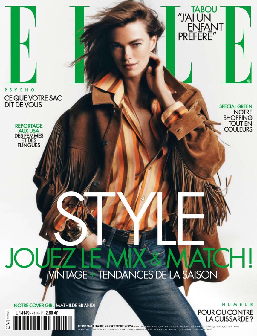 Mathilde Brandi covers Elle France October 24th, 2024 by Tom Schirrmacher