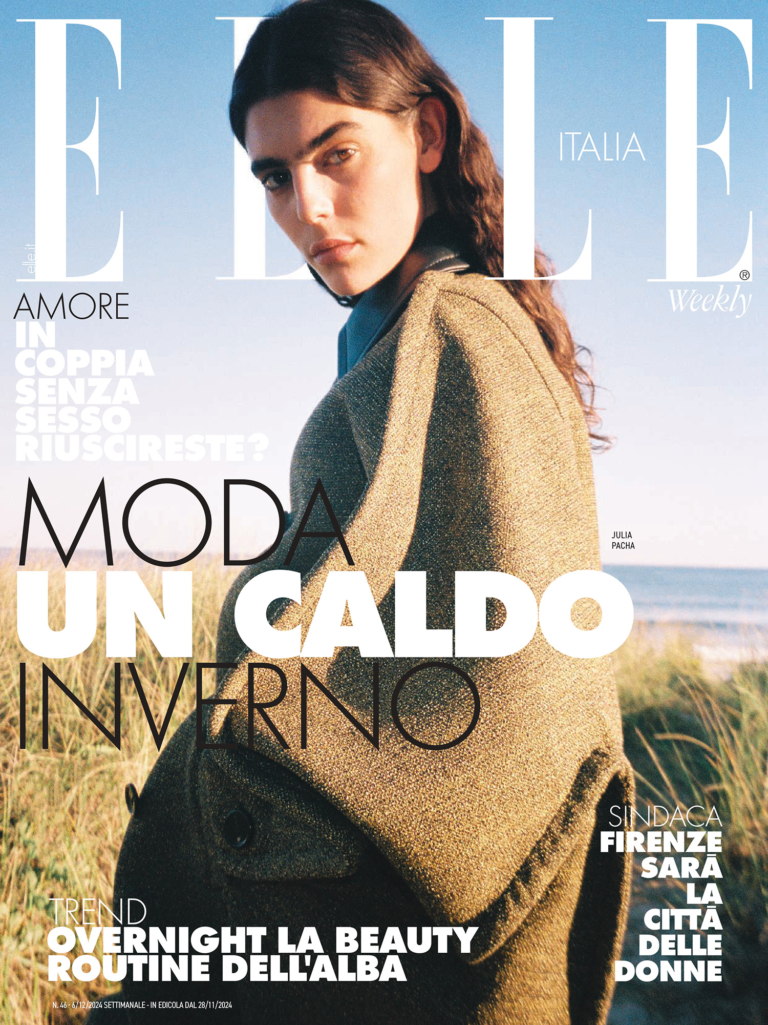 Julia Pacha covers Elle Italia November 28th, 2024 by Riccardo Vimercati