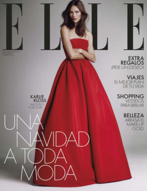 Karlie Kloss in Carolina Herrera on Elle Spain December 2024 by Xavi Gordo