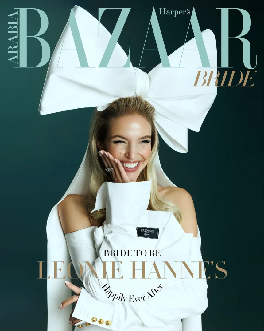 Leonie Hanne covers Harper's Bazaar Arabia Bride Autumn/Winter 2024 by Amer Mohamad