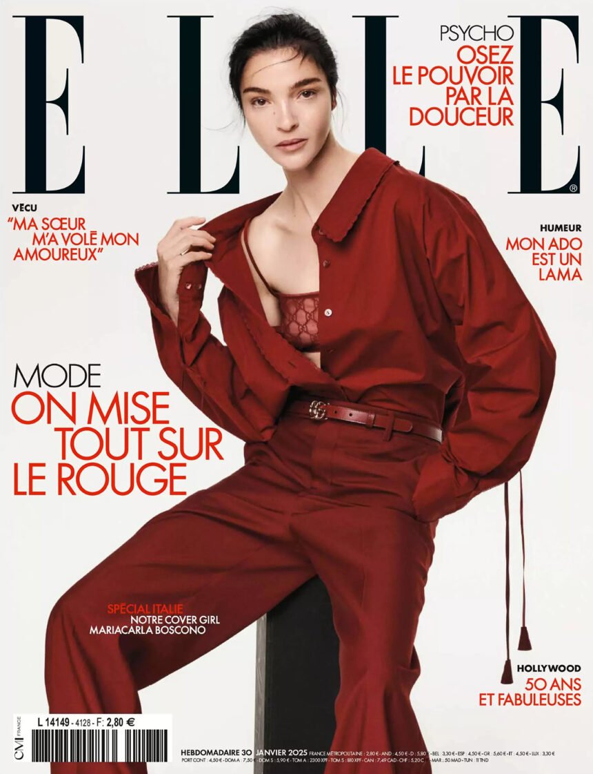 Mariacarla Boscono covers Elle France January 30th, 2025 by Paola Kudacki