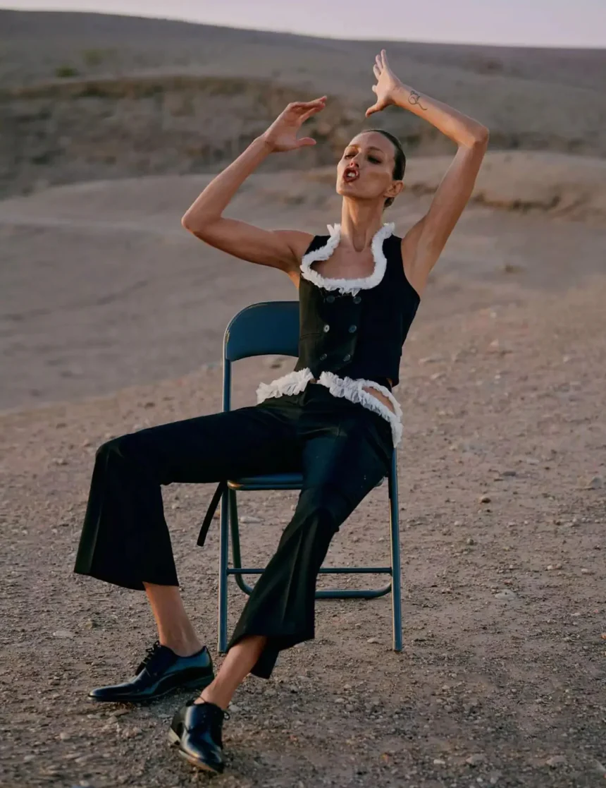 Anja Rubik covers Elle France February 20th, 2025 by Cass Bird