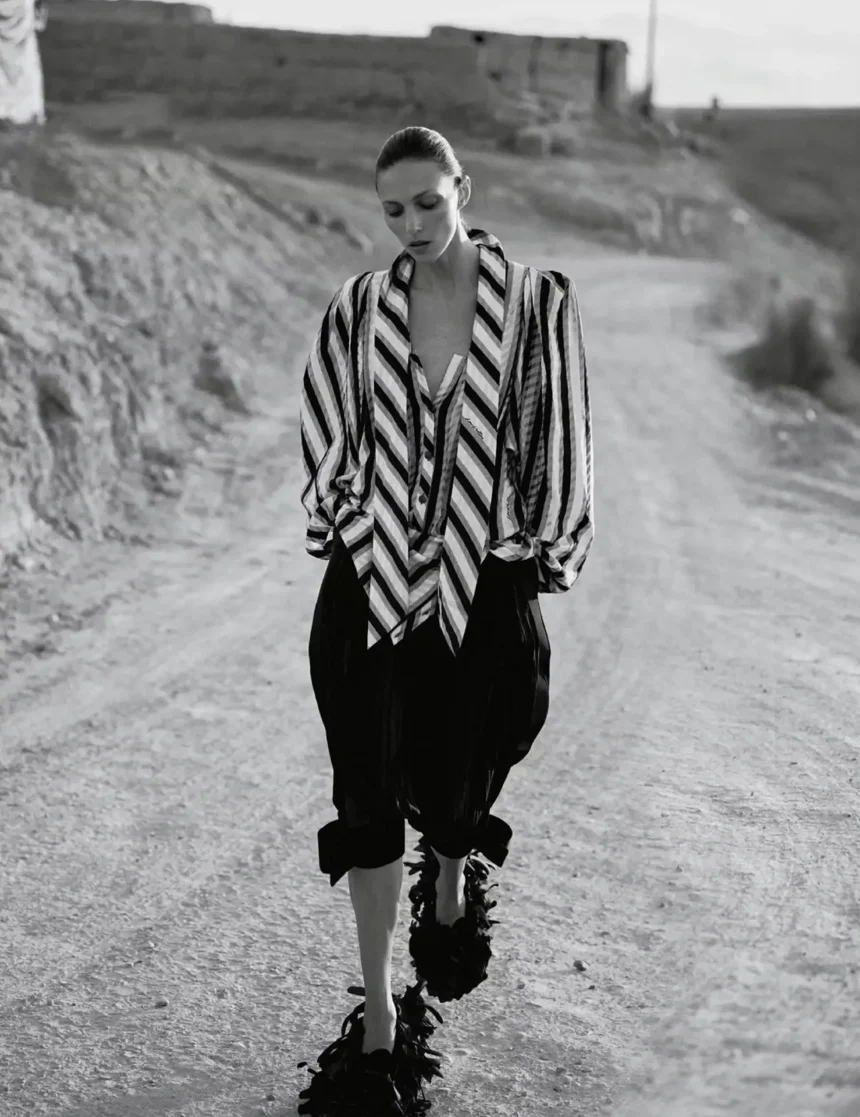 Anja Rubik covers Elle France February 20th, 2025 by Cass Bird