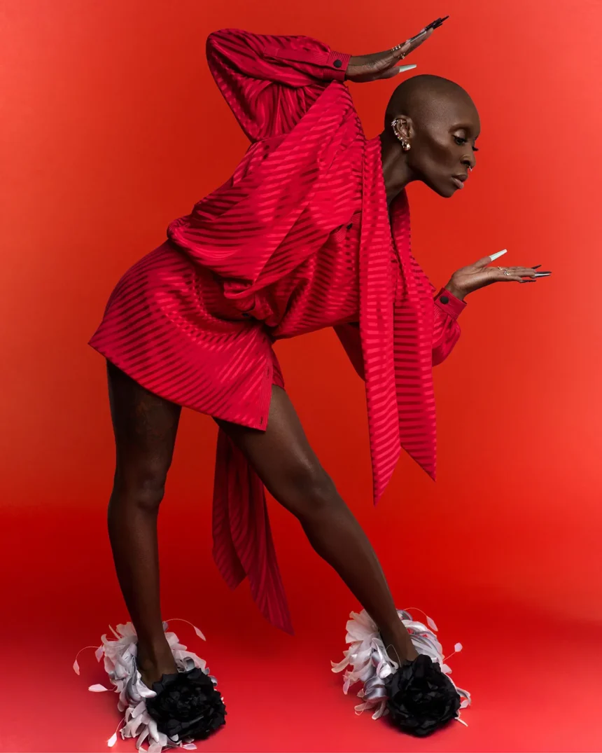 Cynthia Erivo in Louis Vuitton on Elle UK February 2025 by Fabien Montique