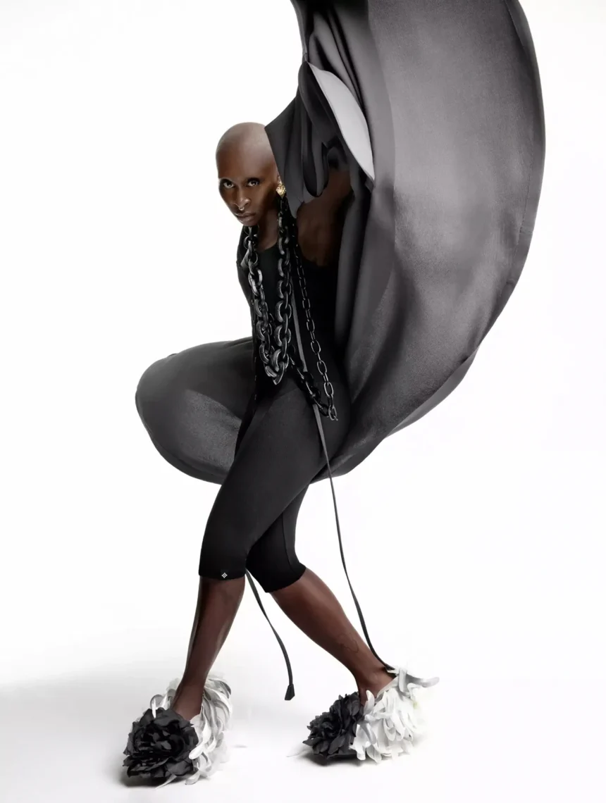 Cynthia Erivo in Louis Vuitton on Elle UK February 2025 by Fabien Montique