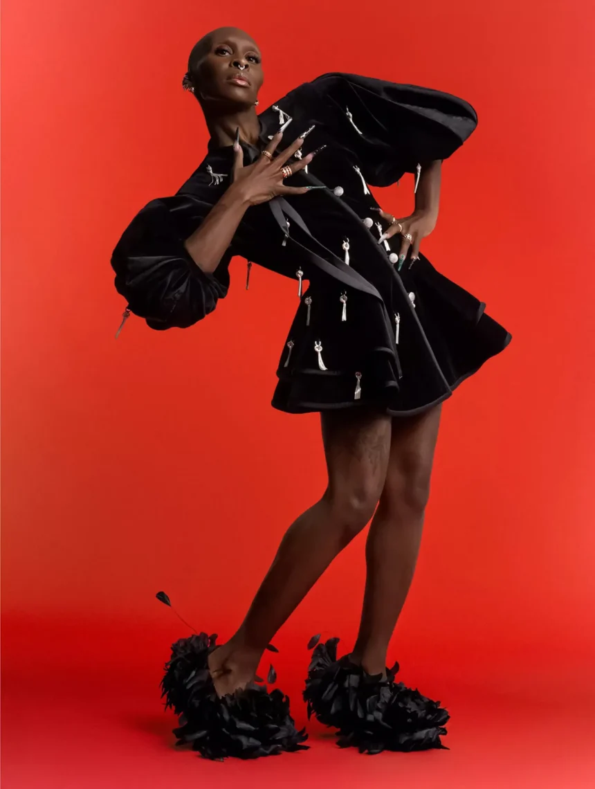 Cynthia Erivo in Louis Vuitton on Elle UK February 2025 by Fabien Montique