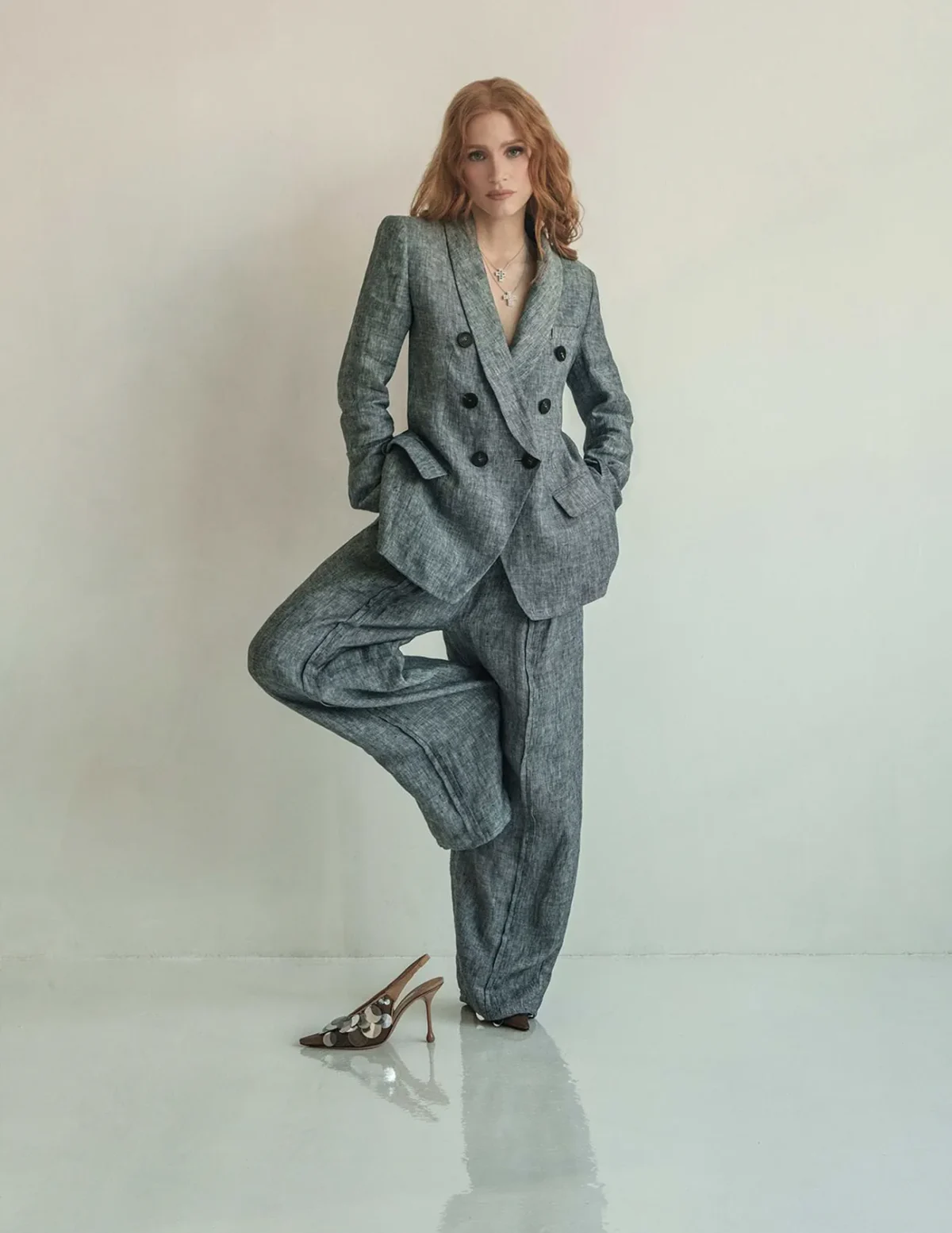 Jessica Chastain covers Elle Spain April 2025 by Juankr