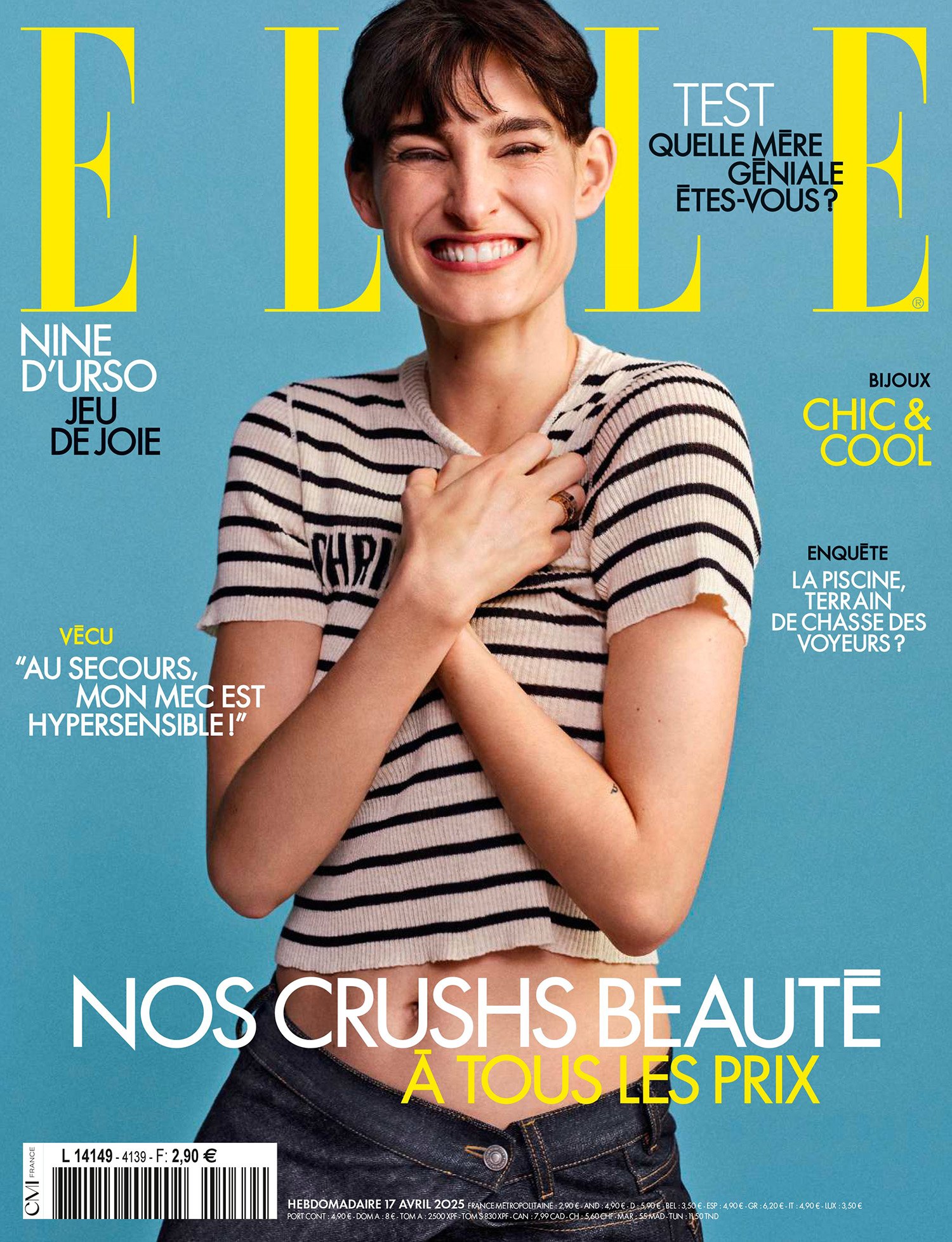 Nine d'Urso in Dior on Elle France April 17th, 2025 by Buzz White
