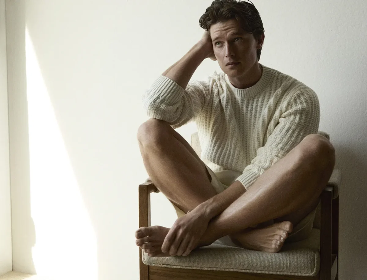 Patrick Schwarzenegger in Loro Piana on VMan Spring/Summer 2025 by Alvaro Beamud Cortes