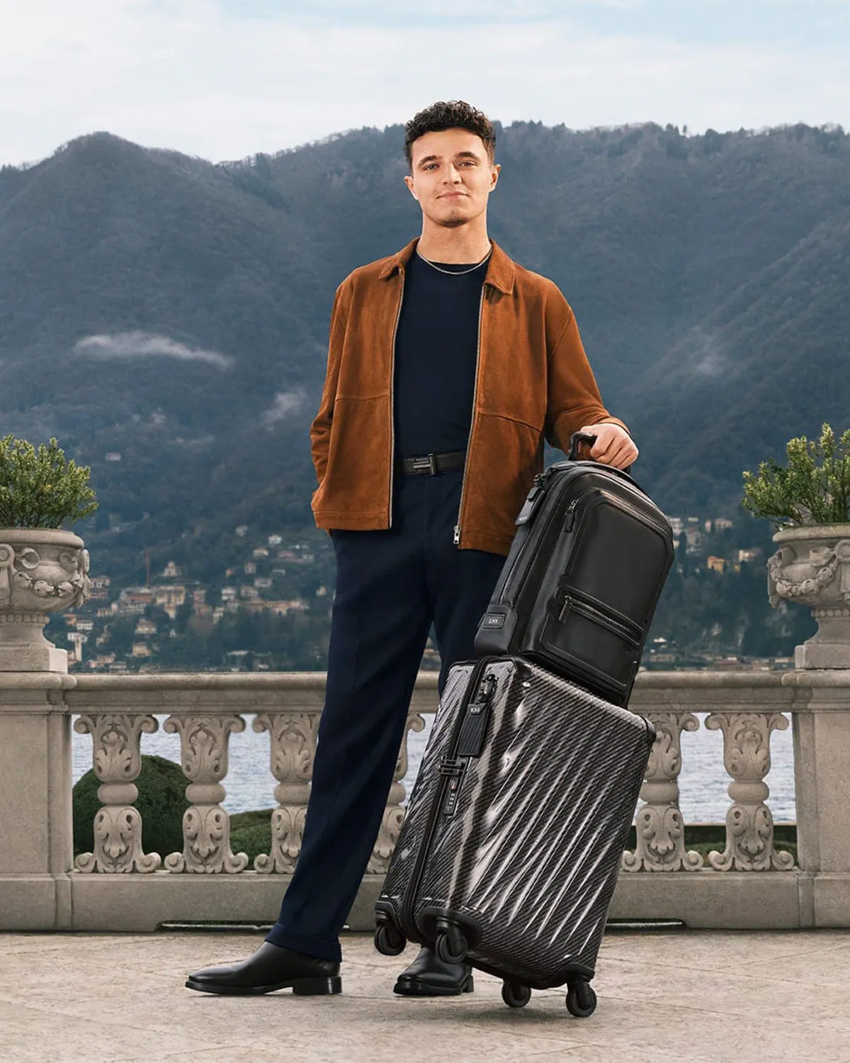 Lando Norris takes TUMI 19 Degree Lite to Lake Como in "Uncompromisingly Light" campaign