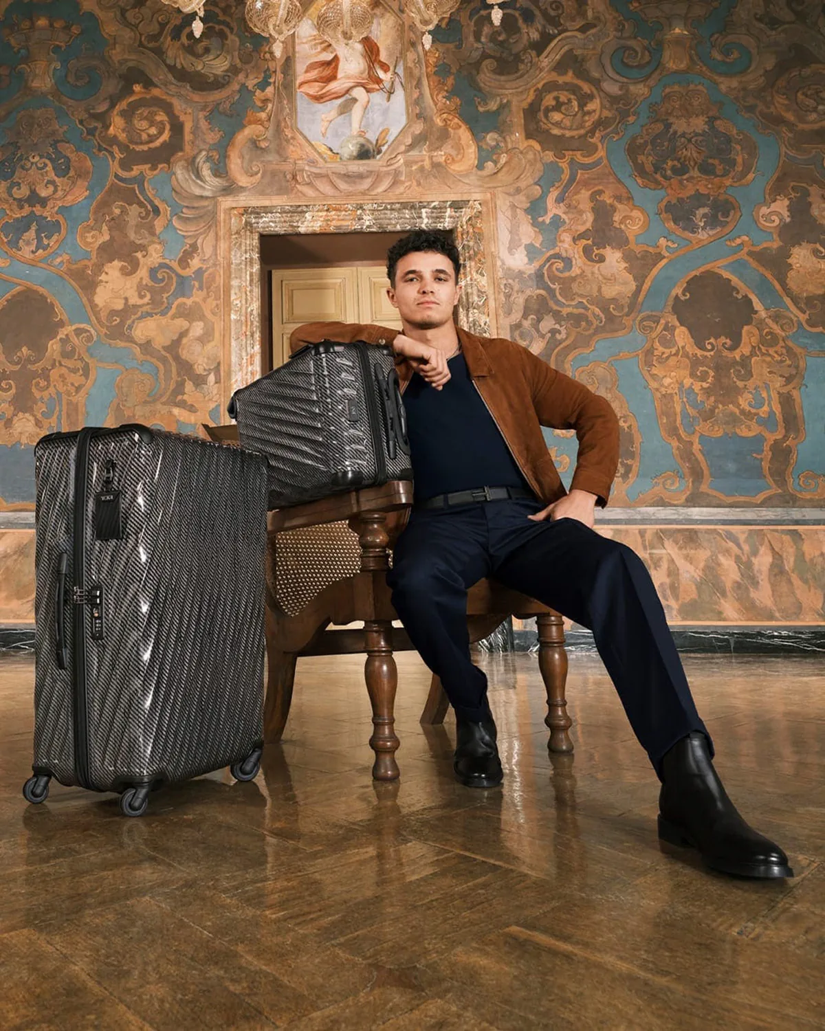 Lando Norris takes TUMI 19 Degree Lite to Lake Como in "Uncompromisingly Light" campaign