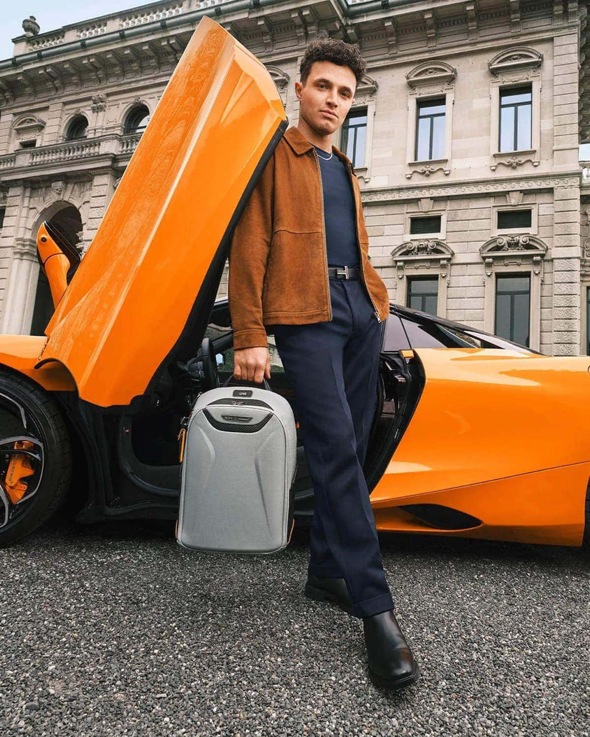 Lando Norris takes TUMI 19 Degree Lite to Lake Como in "Uncompromisingly Light" campaign