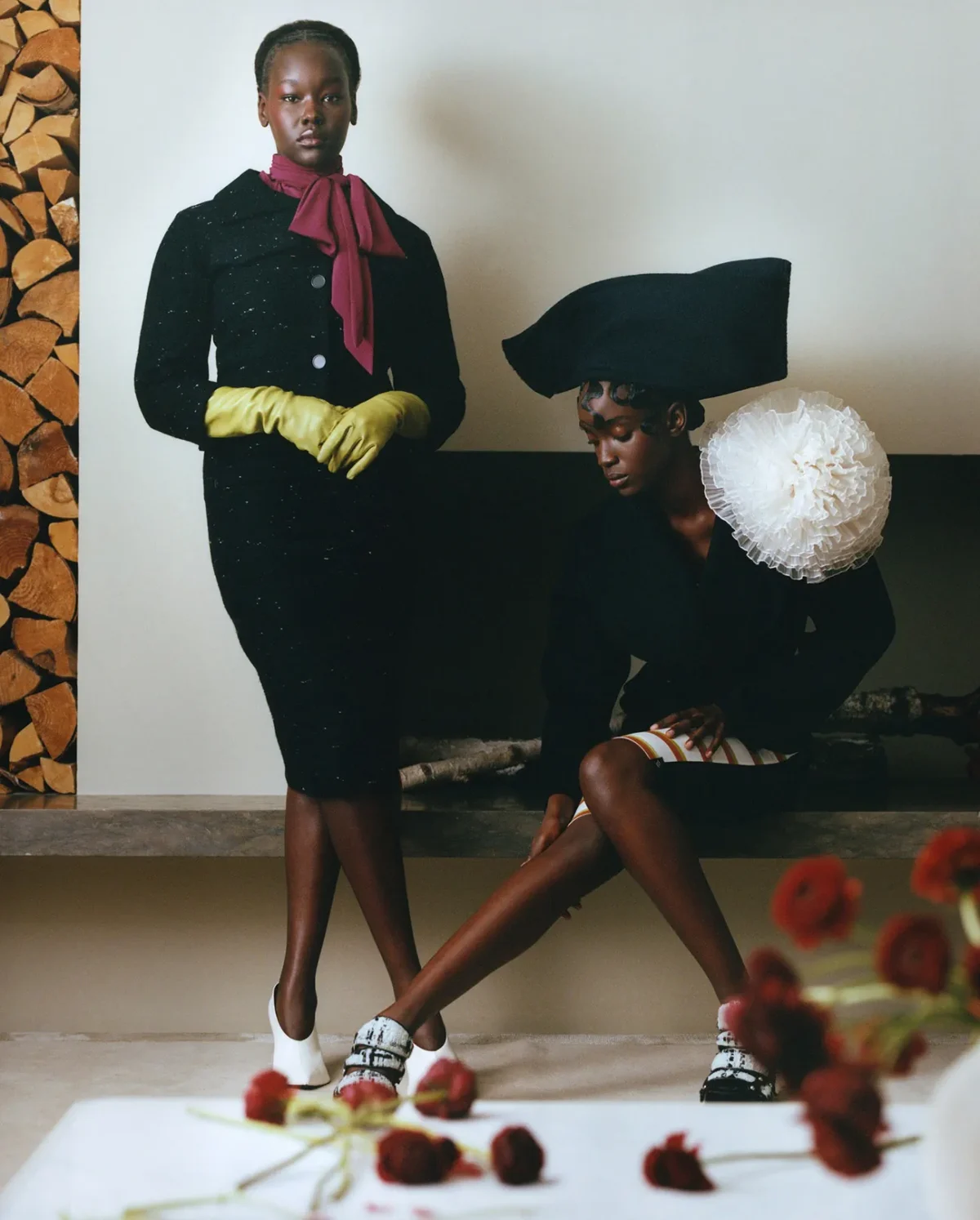 Maty Fall and Ajok Daing by Théo de Gueltzl for Vogue Global April 2025