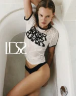 The Ludovic de Saint Sernin Spring/Summer 2025 campaign features Paige Reifler in retro hotel room scenes